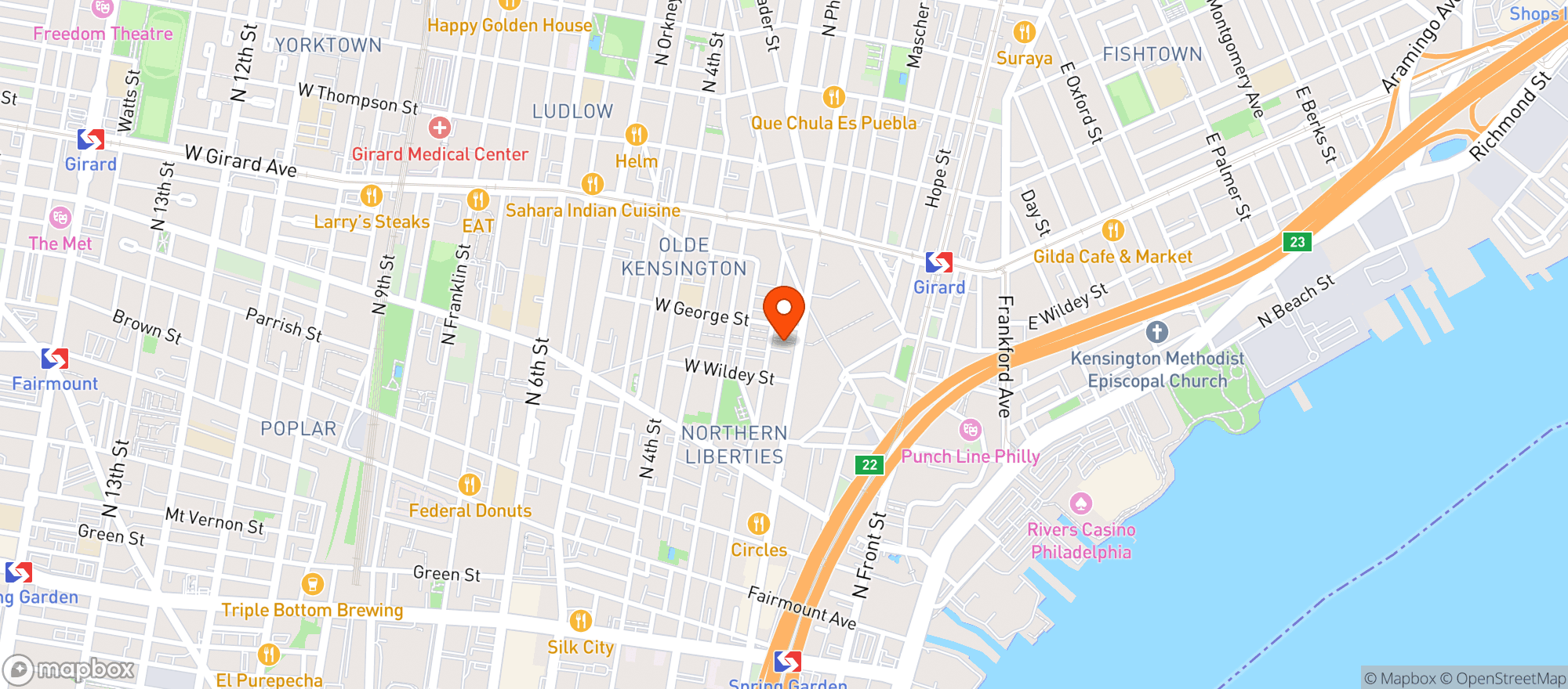 Map showing El Camino Reale