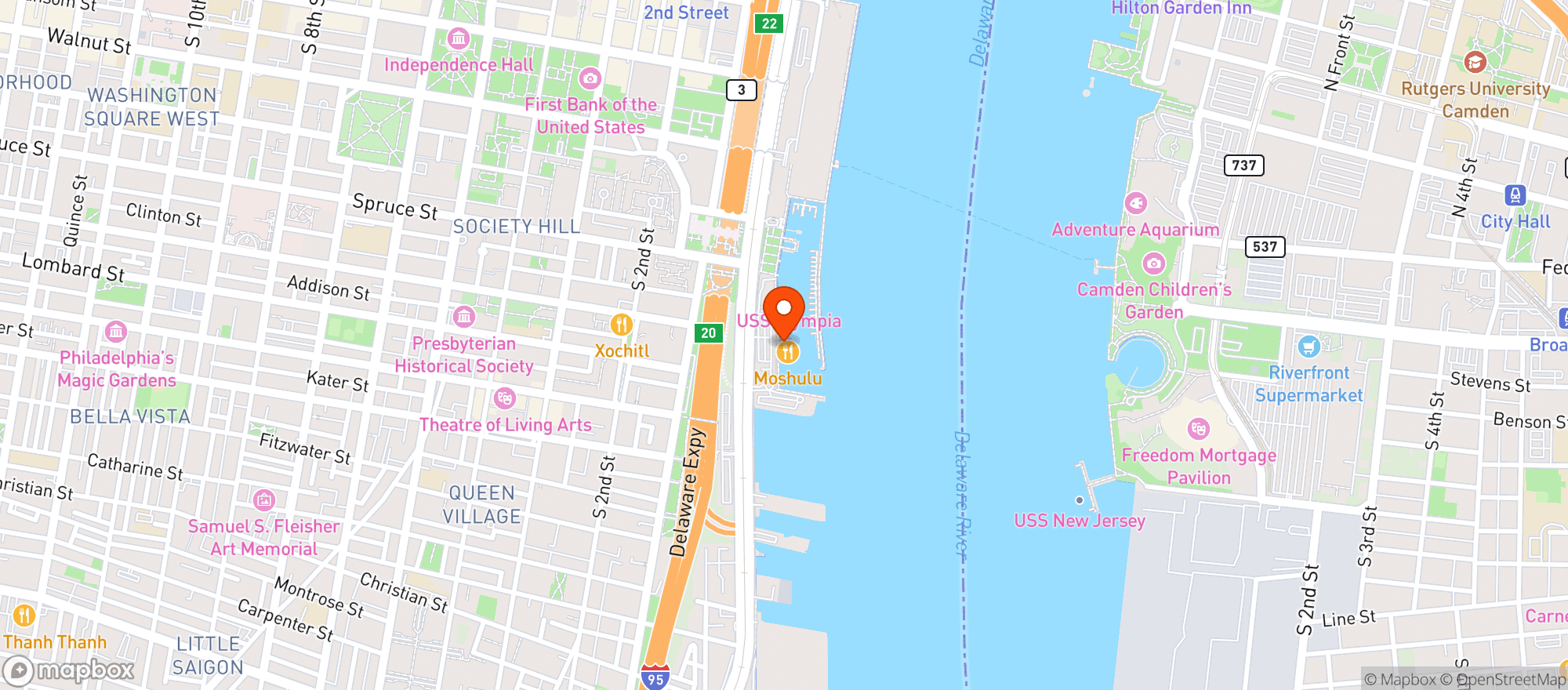 Map showing Moshulu Rest & Bar #0
