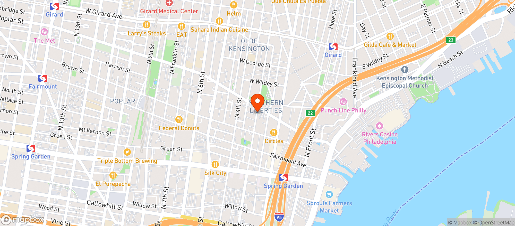 Map showing Ortlieb S Lounge