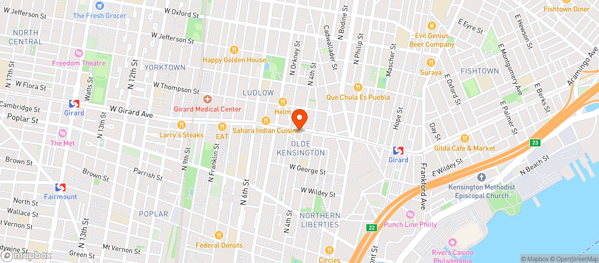 Map showing The Fire
