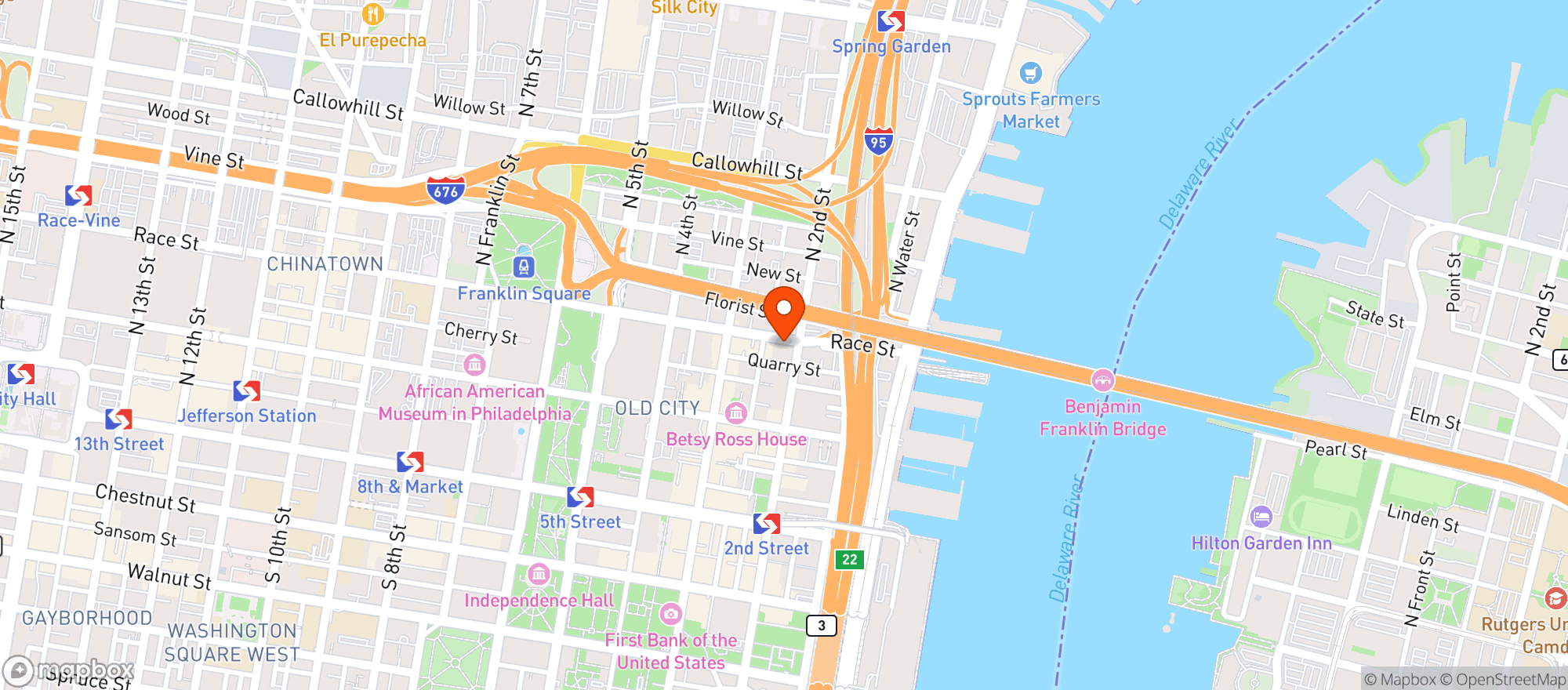 Map showing Race Street Cafe