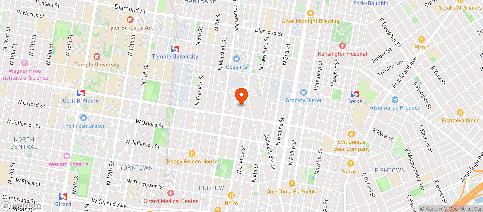 Map showing Human Robot-Philly