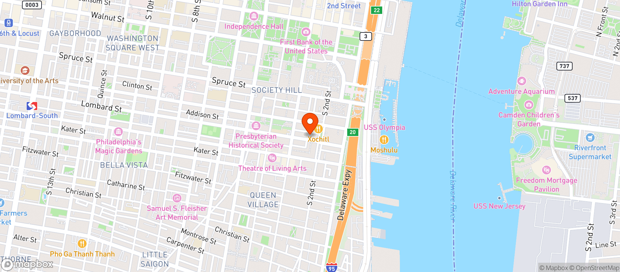 Map showing Stella Pizzaria