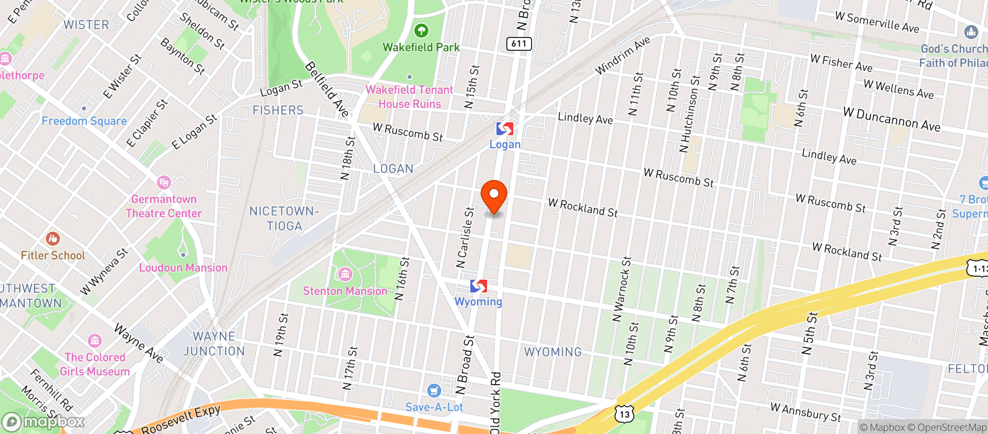 Map showing Broad & Rockland Beer