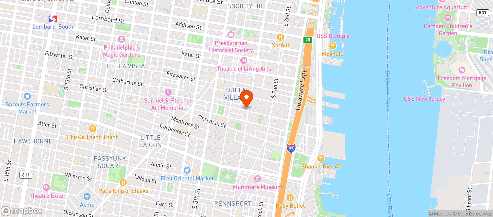 Map showing New Wave Cafe