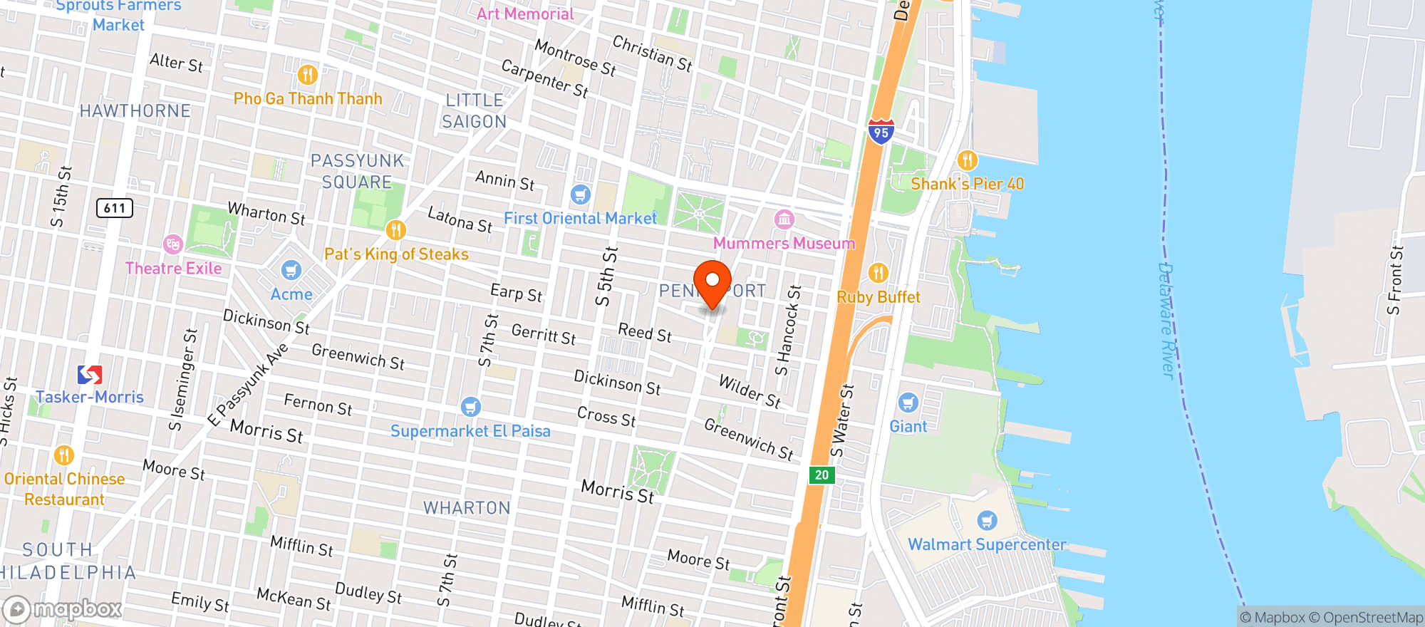 Map showing Hermans Coffee