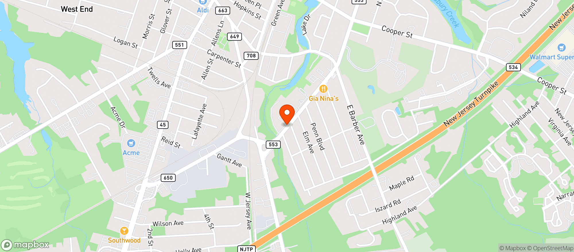 Map showing SPIRITS WAREHOUSE