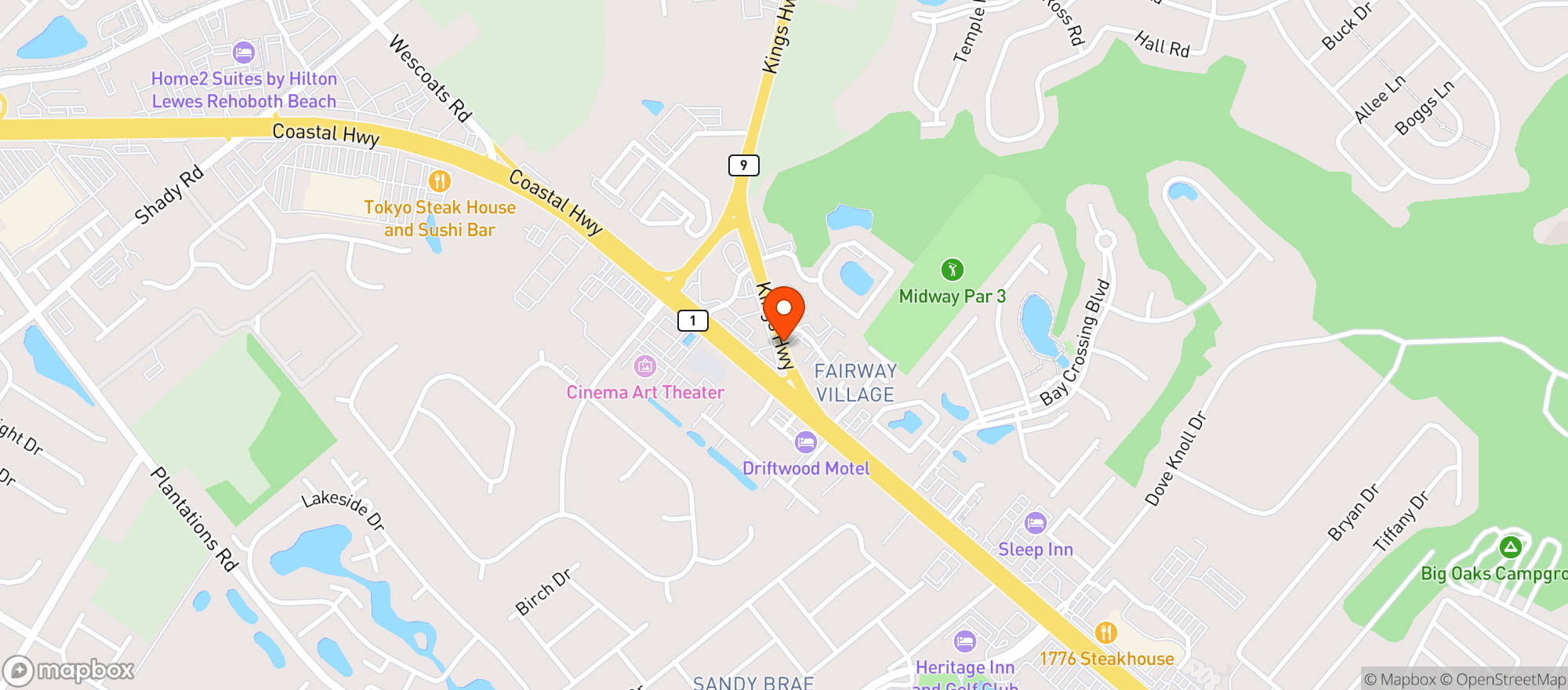 Map showing Crooked Hammock Brewpub