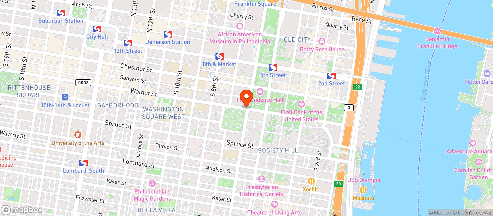 Map showing Pj Clarkes
