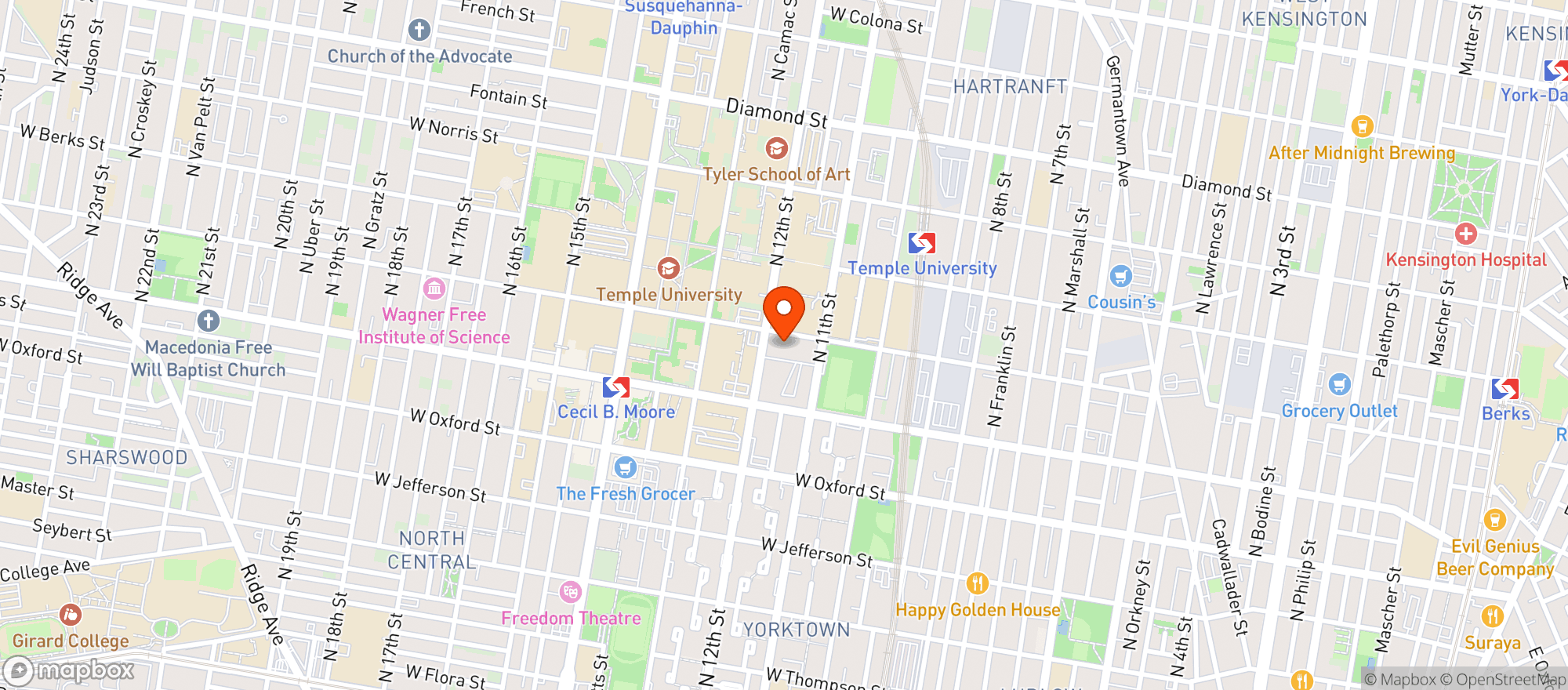 Map showing Old Nelson Food Company