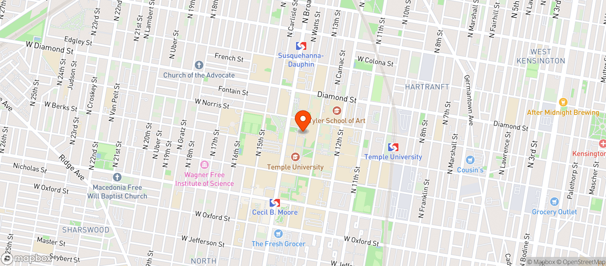 Map showing Maxis Pizza & Bar