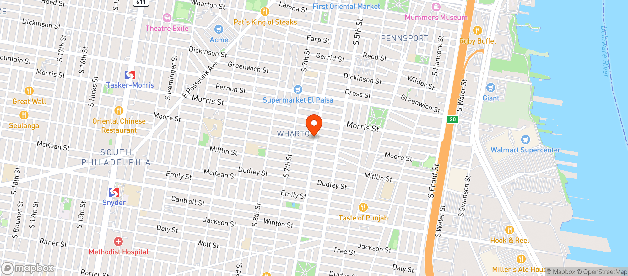 Map showing Moore Beverage