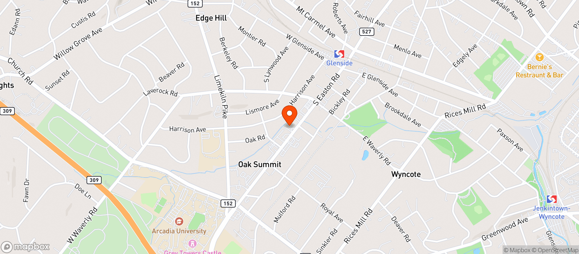 Map showing Easton Beer Distributor