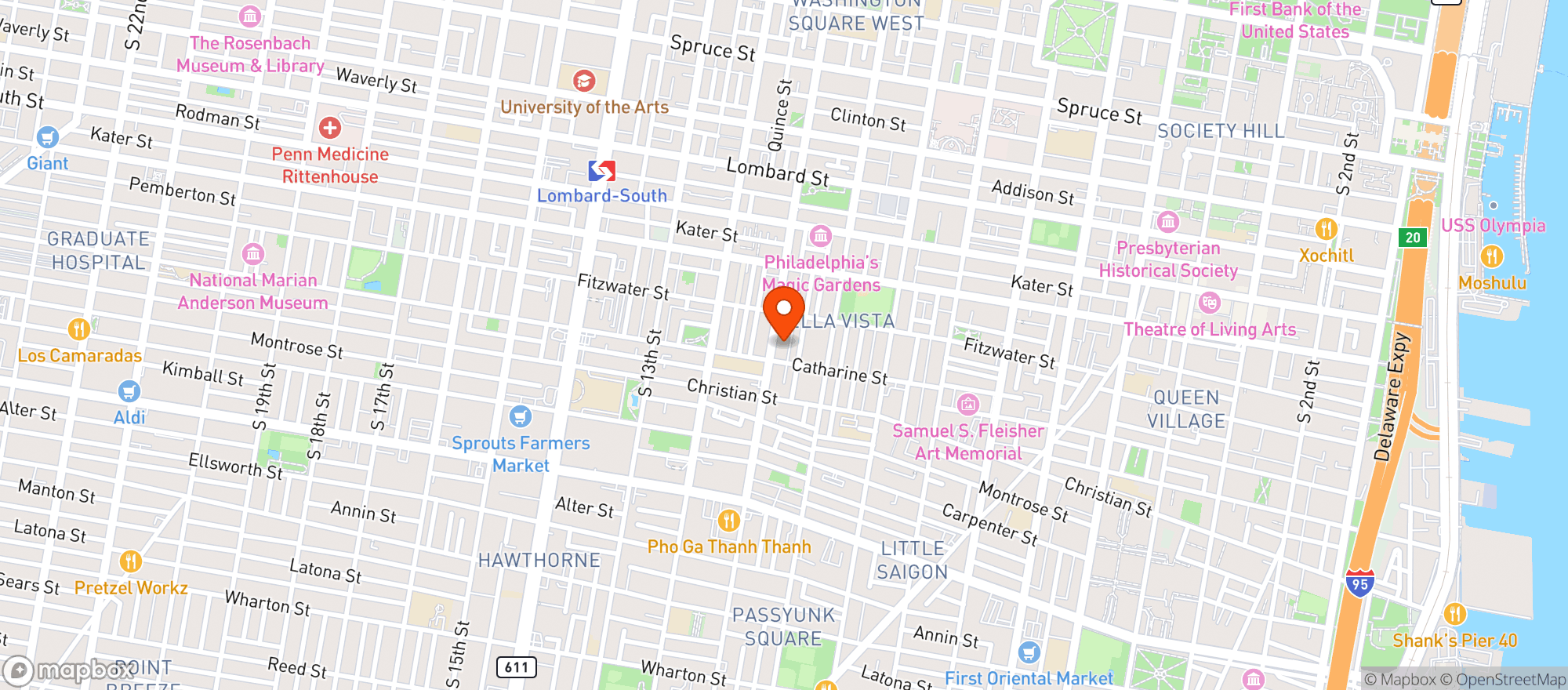 Map showing Bella Vista- Philadelphia