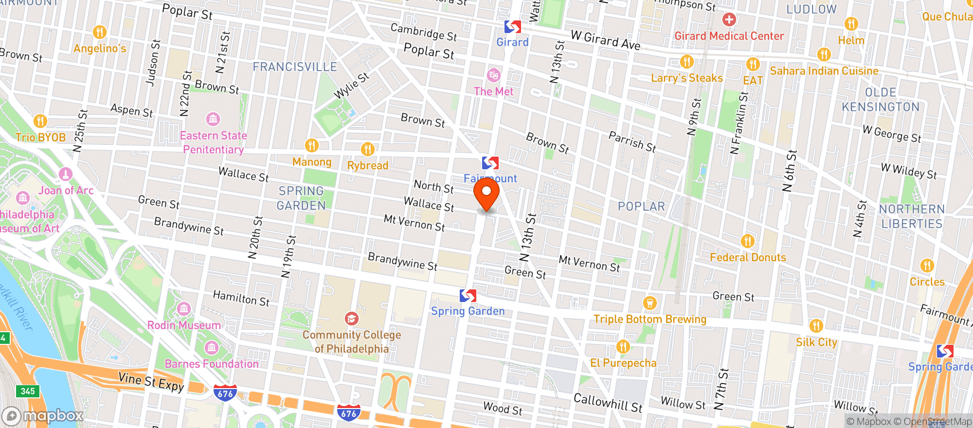 Map showing Osteria Restaurant
