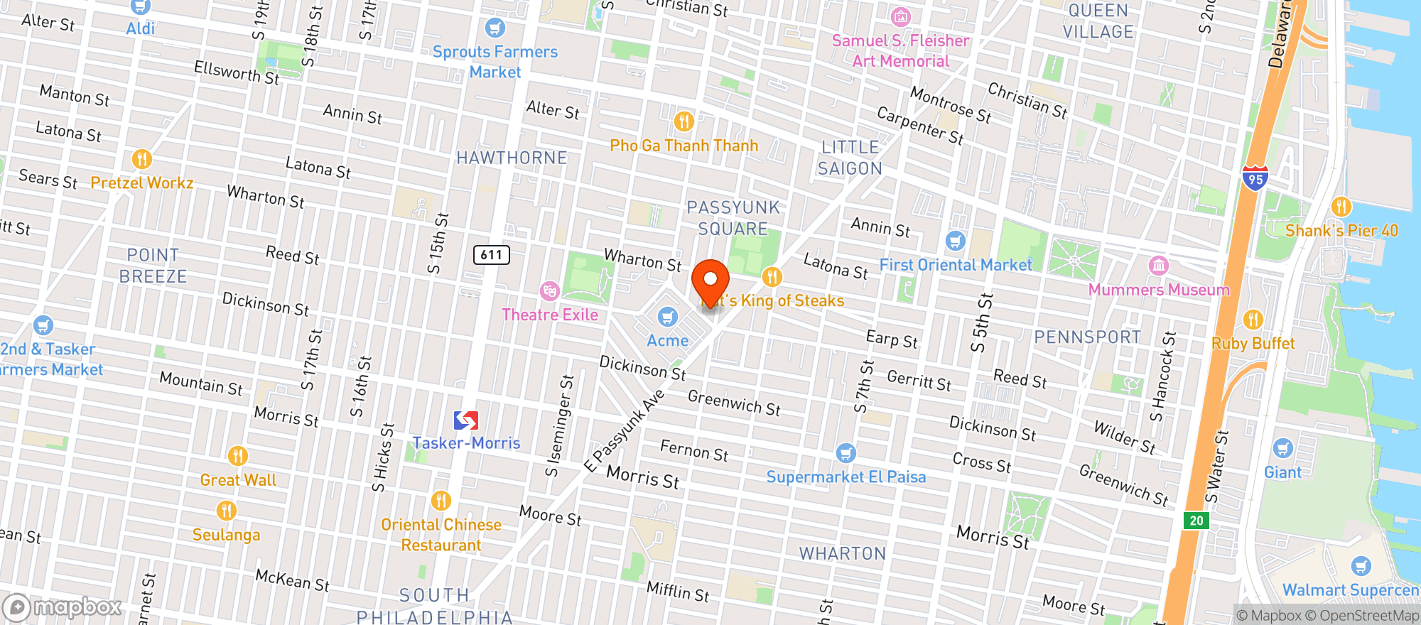 Map showing Triangle Bar