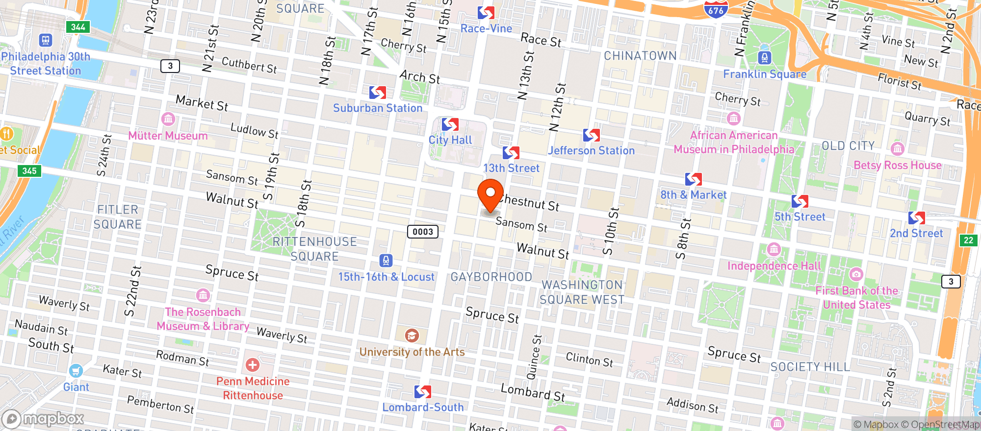 Map showing Dbg Philly