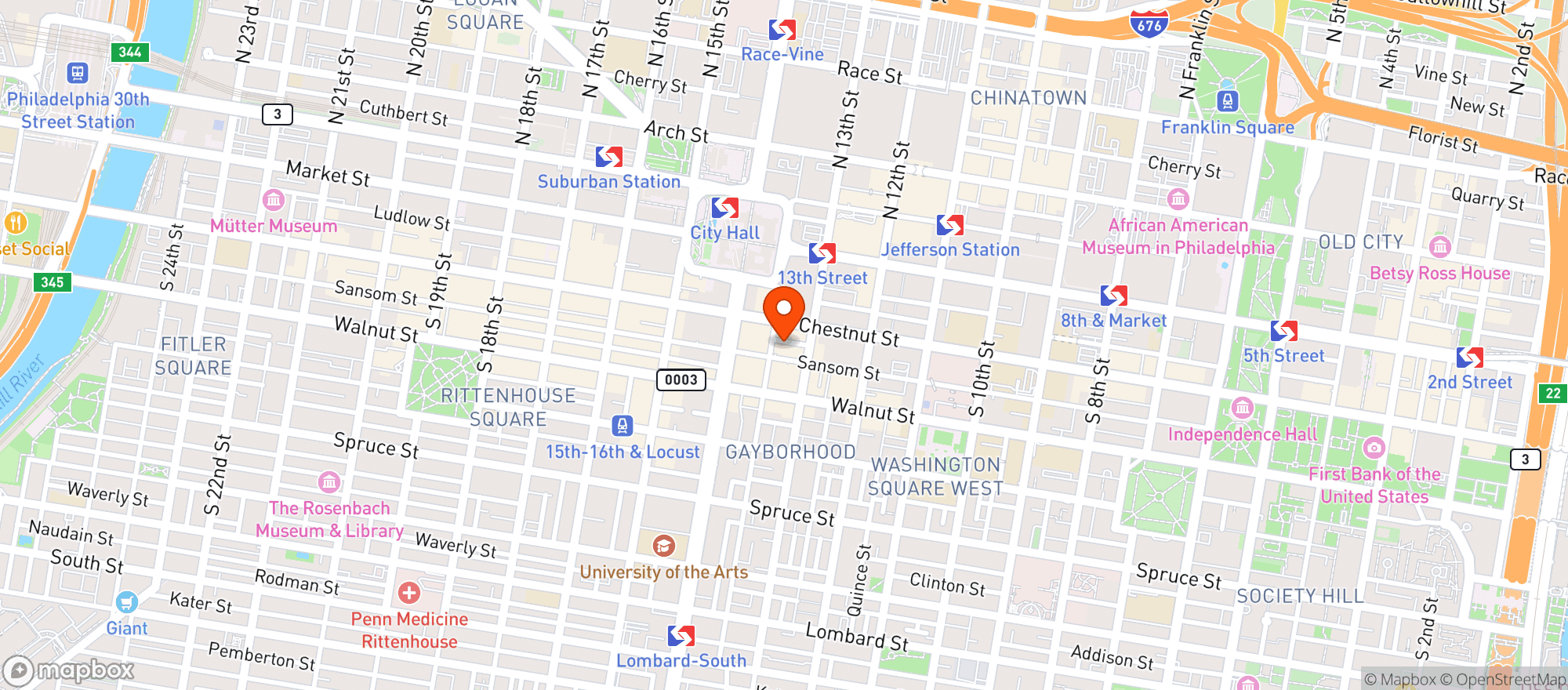 Map showing Mcgillin's Olde Ale House