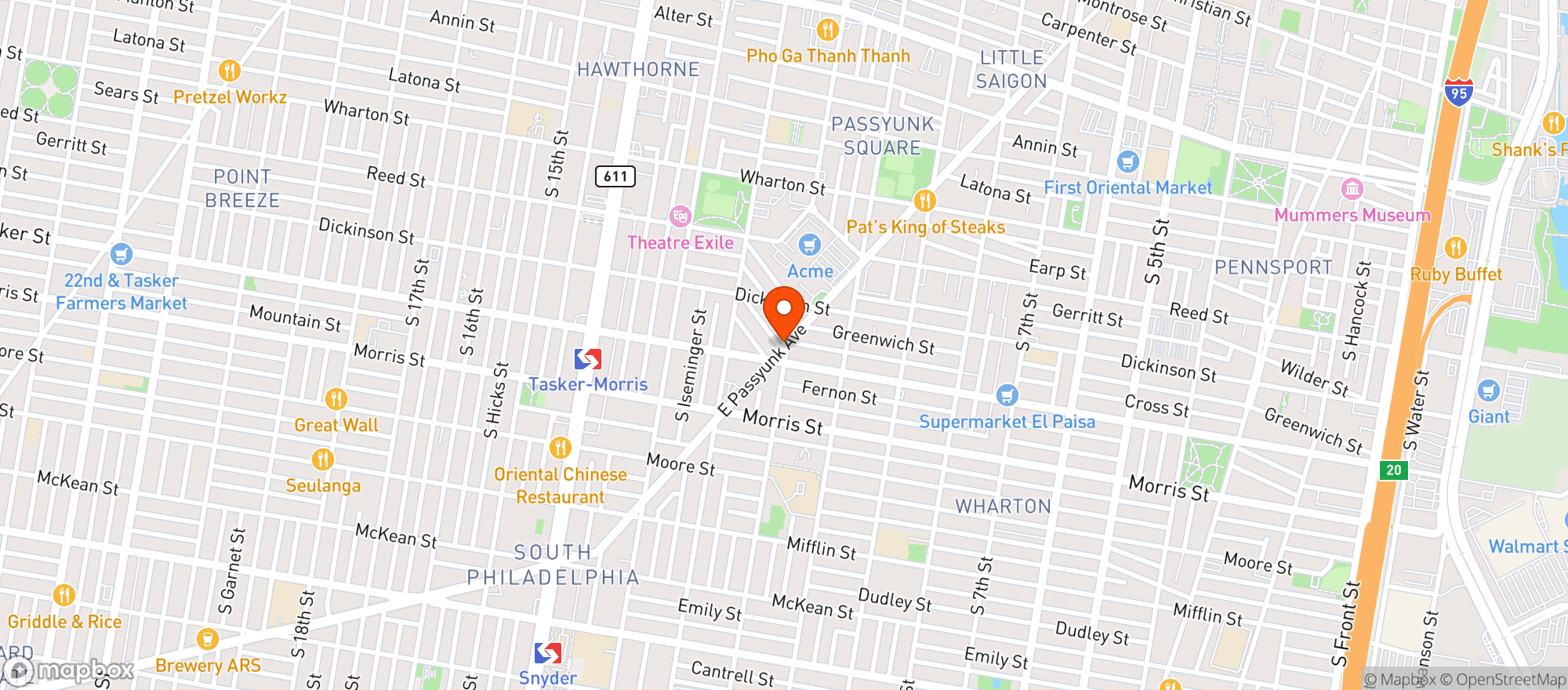 Map showing Superette
