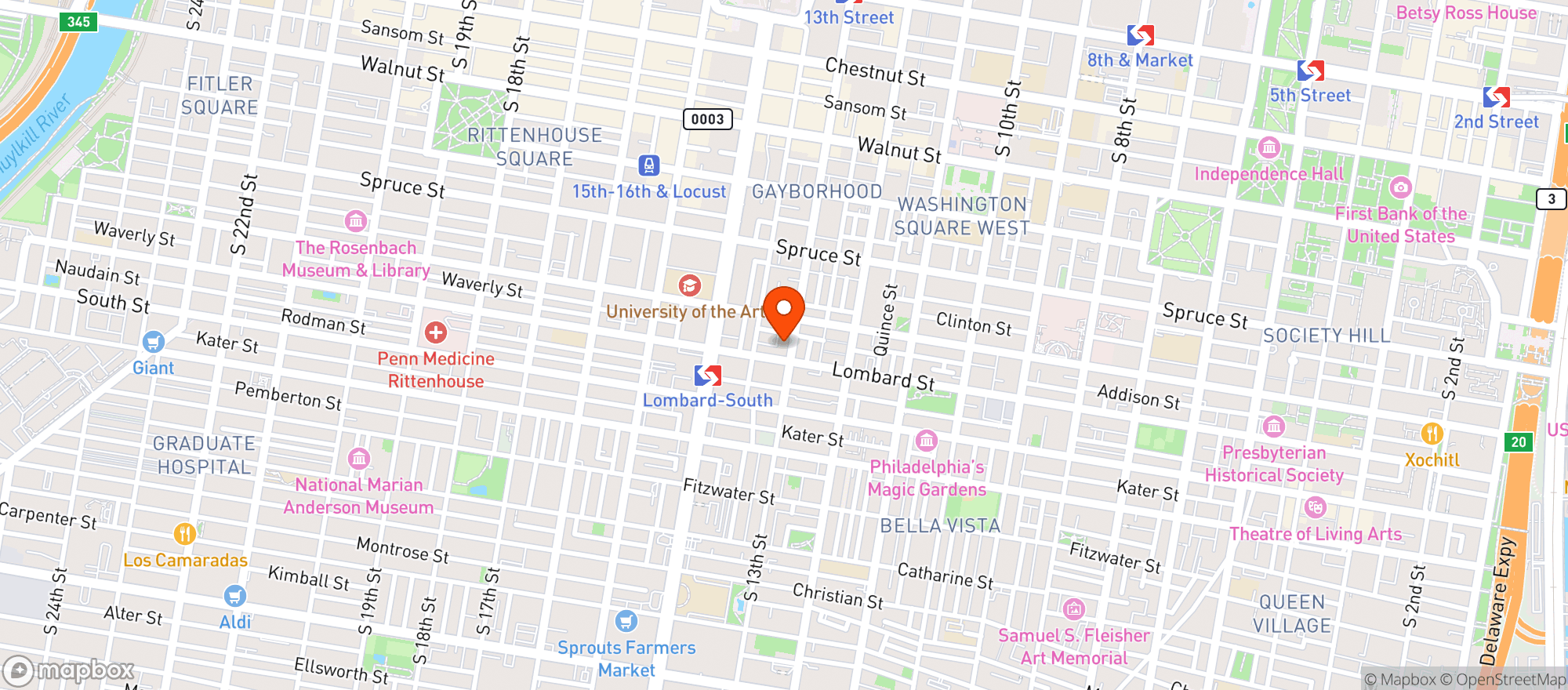 Map showing Paulie Gees Soul City