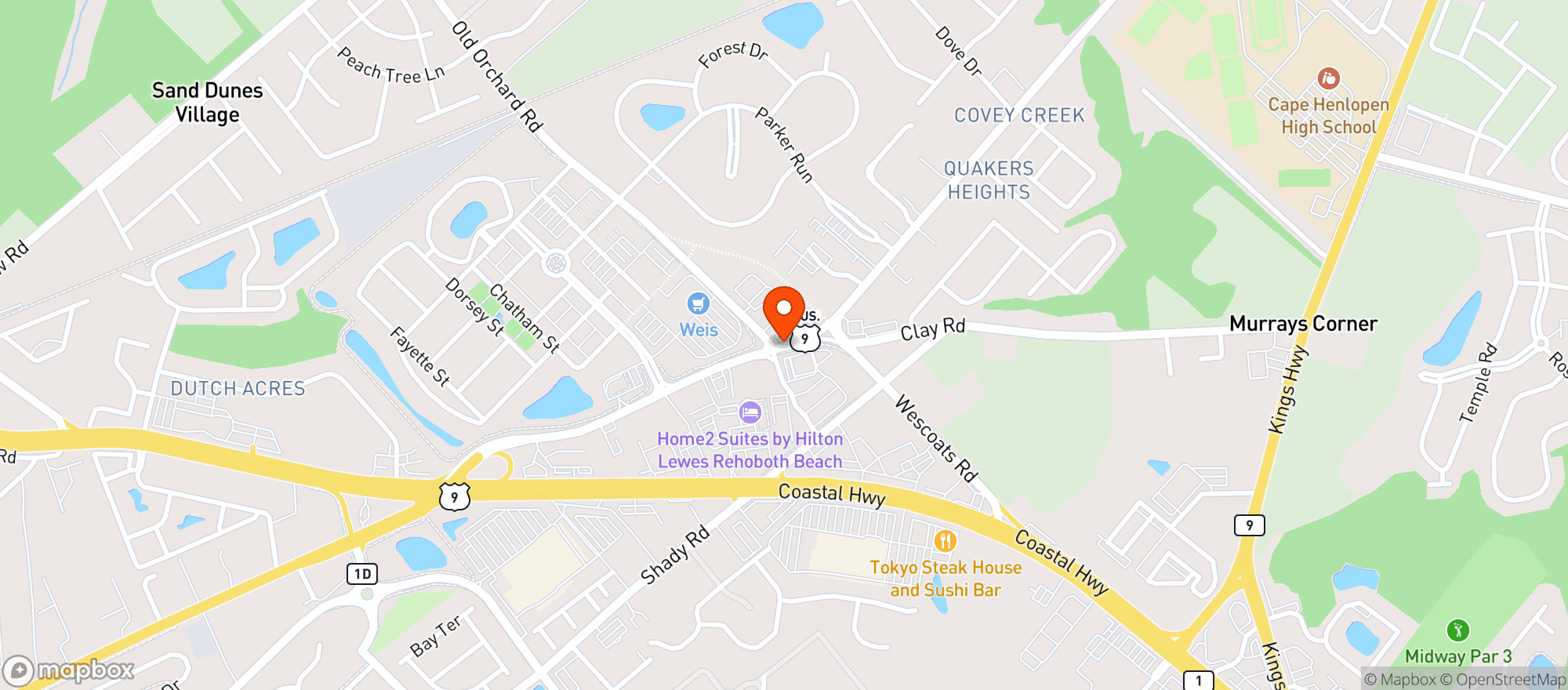 Map showing Roadsters Wine & Spirits