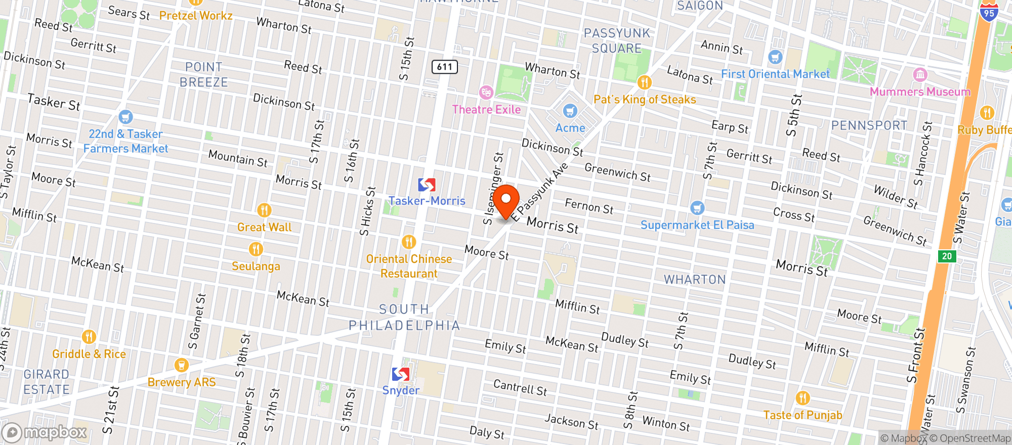 Map showing Pizzata Pizzeria