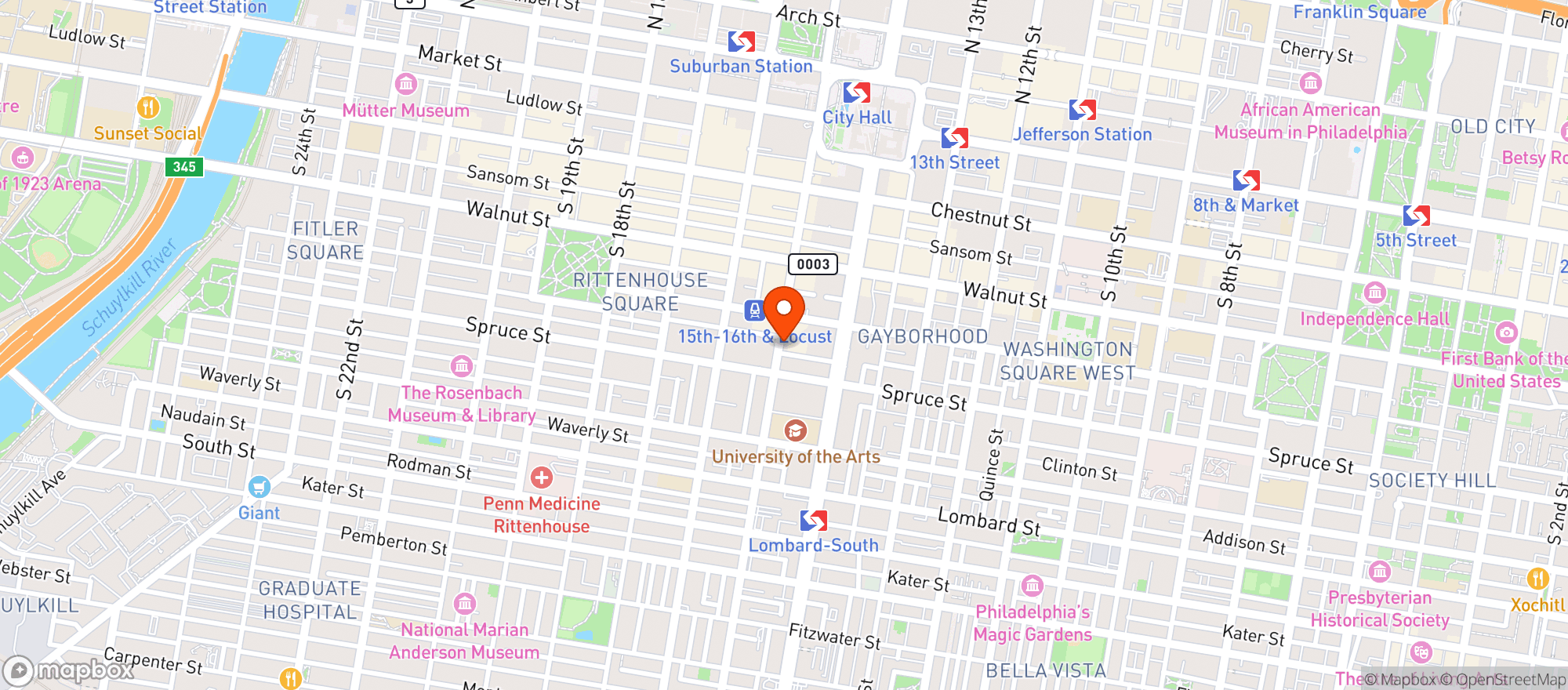 Map showing Latimer Delicatessen