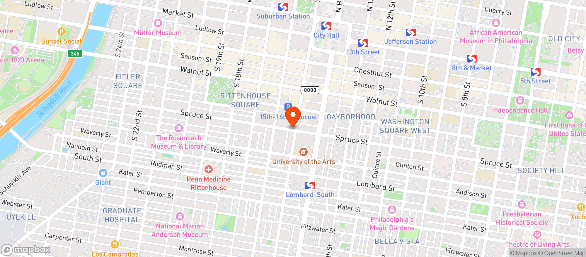 Map showing Garage-Center City