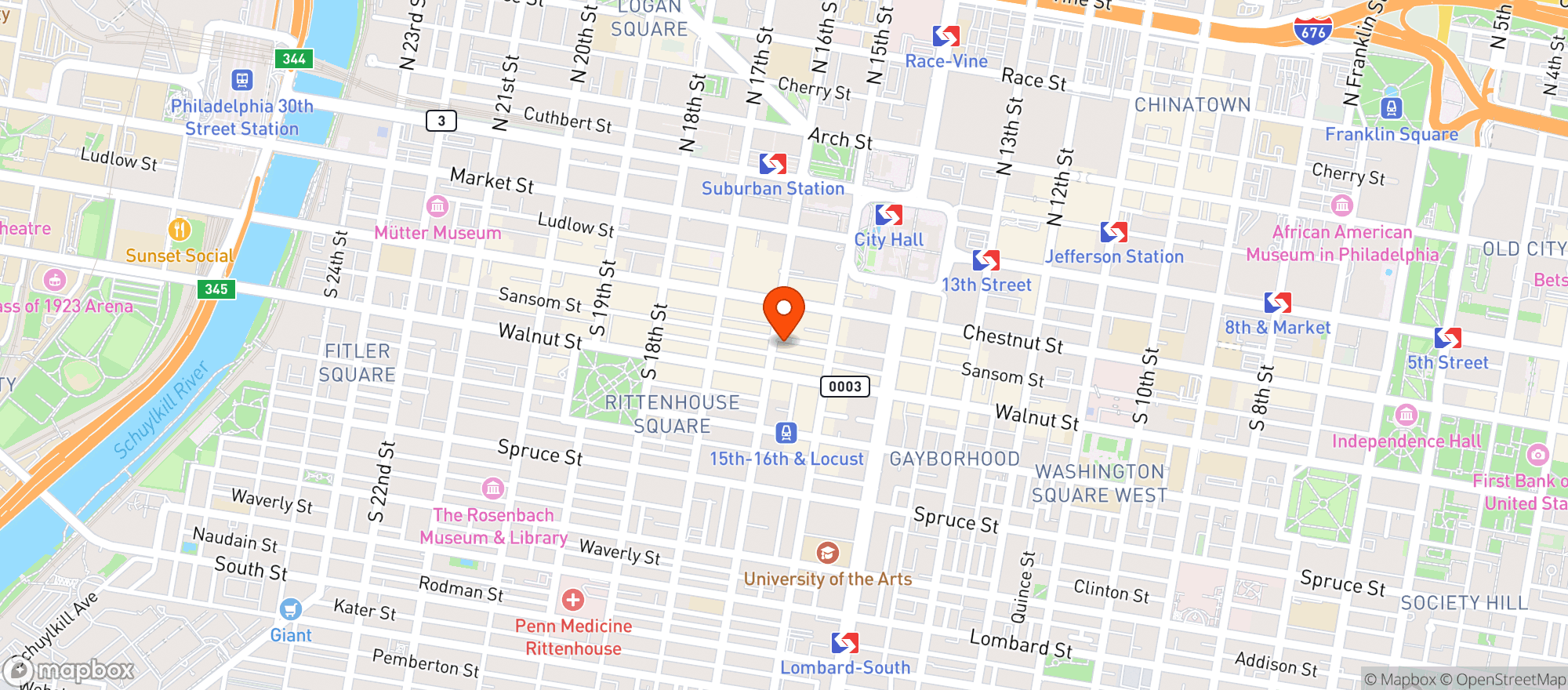 Map showing Wine Dive (sansom St)