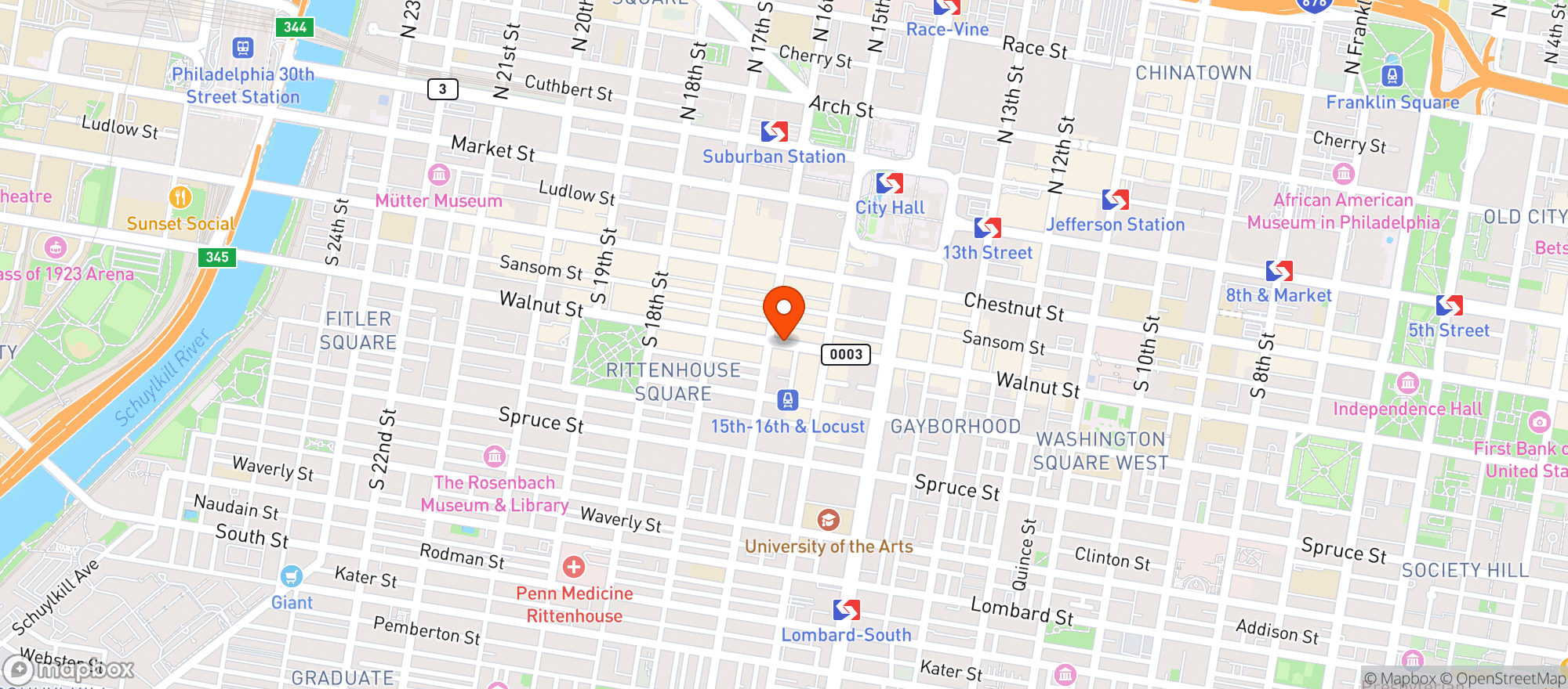 Map showing Ashton Cigar Bar