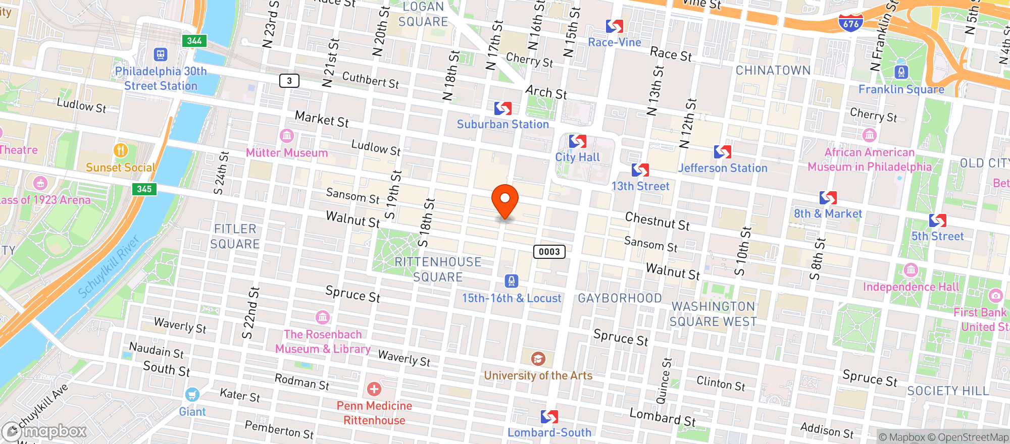 Map showing Marathon Grill