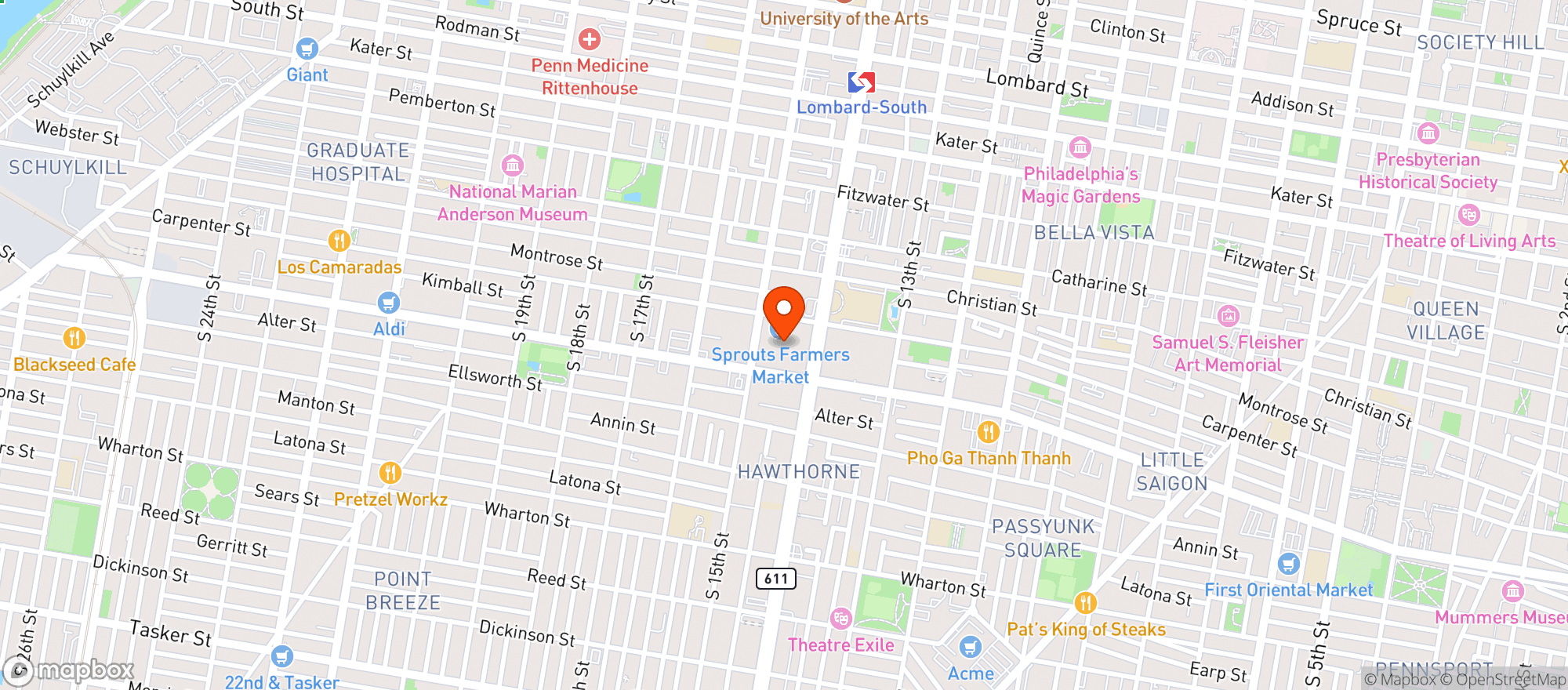 Map showing Sprouts Farmers Market