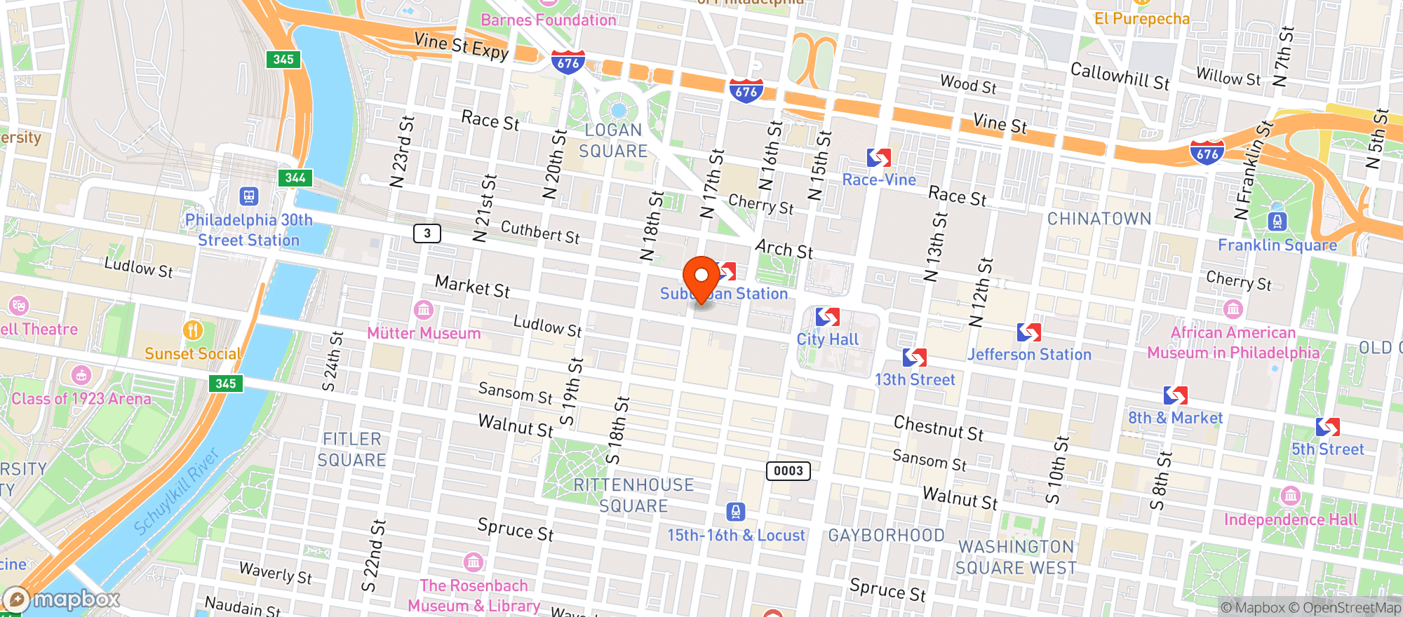 Map showing Concourse Dance Bar
