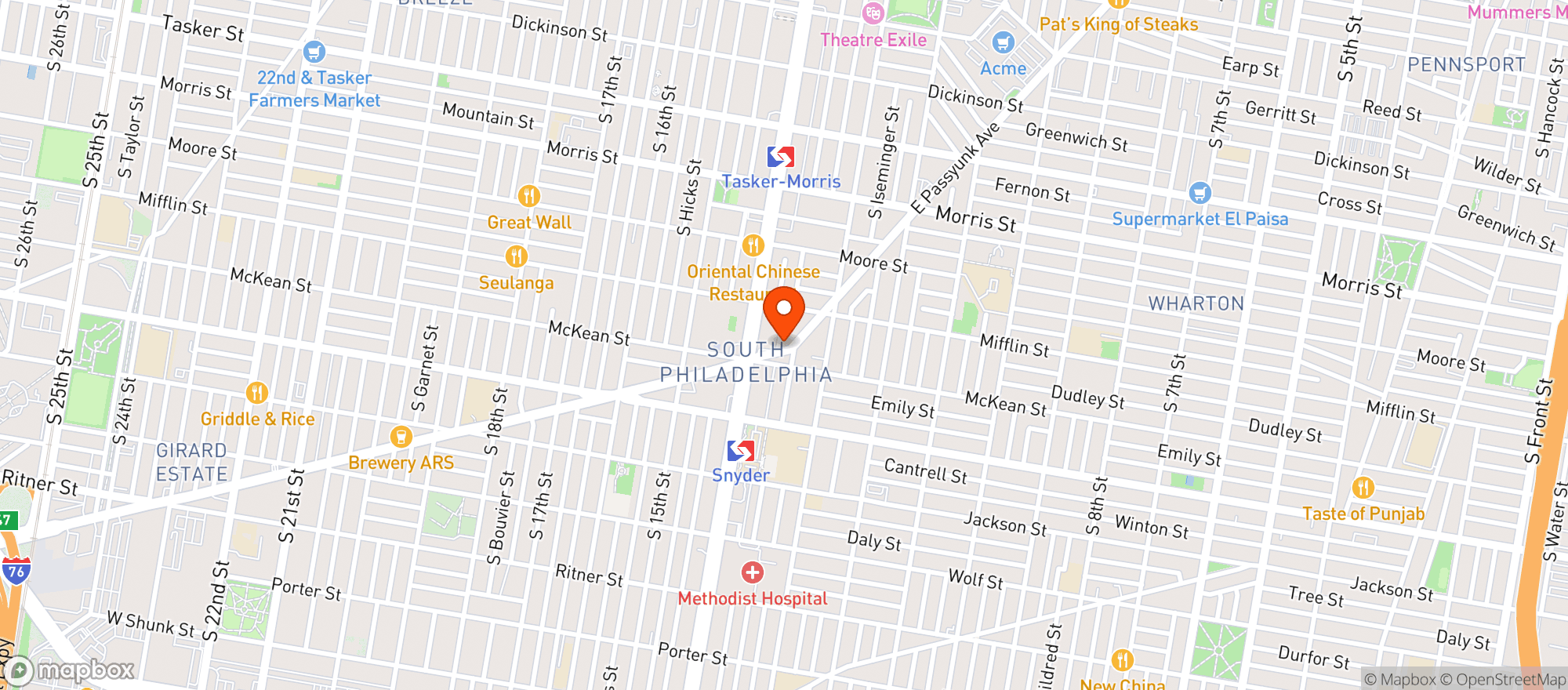 Map showing Pistolas Del Sur