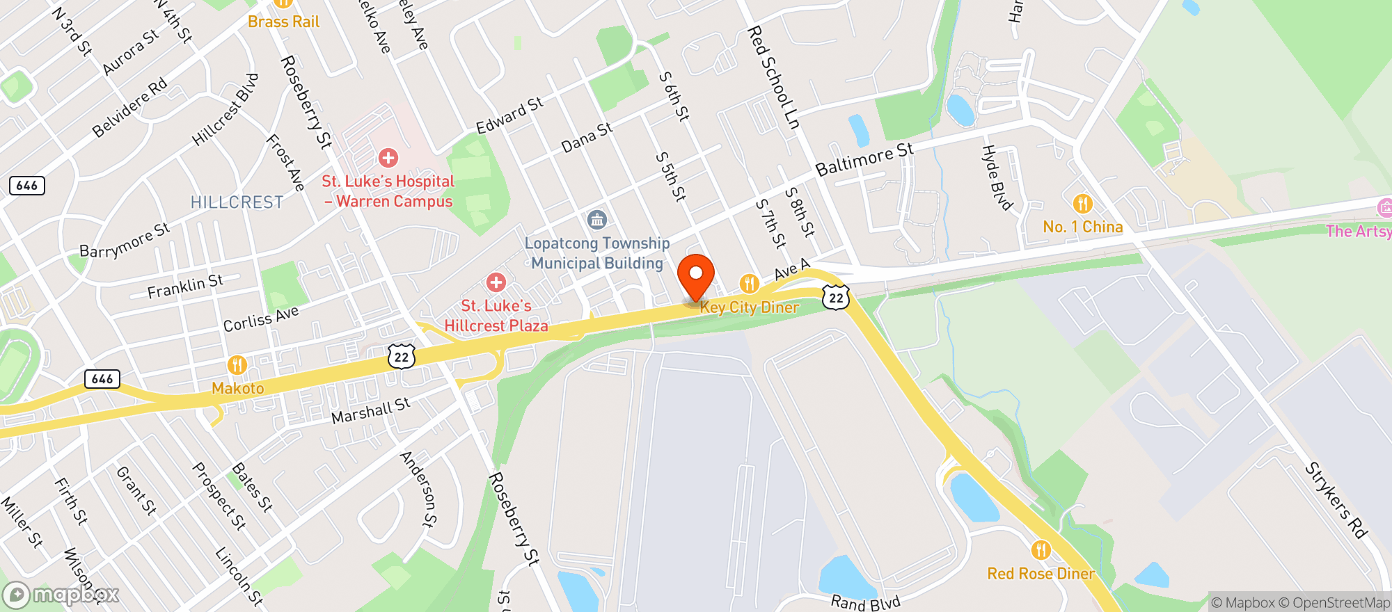 Map showing Parkway Liquor