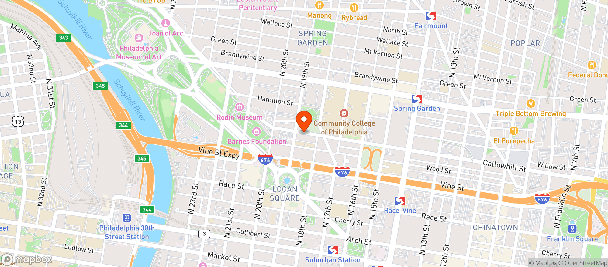 Map showing Franklin Beverage