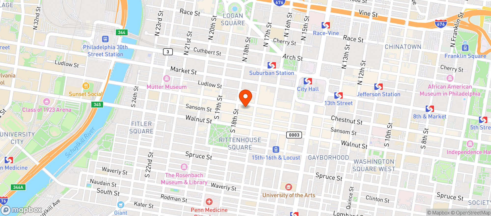 Map showing Lucys Bar