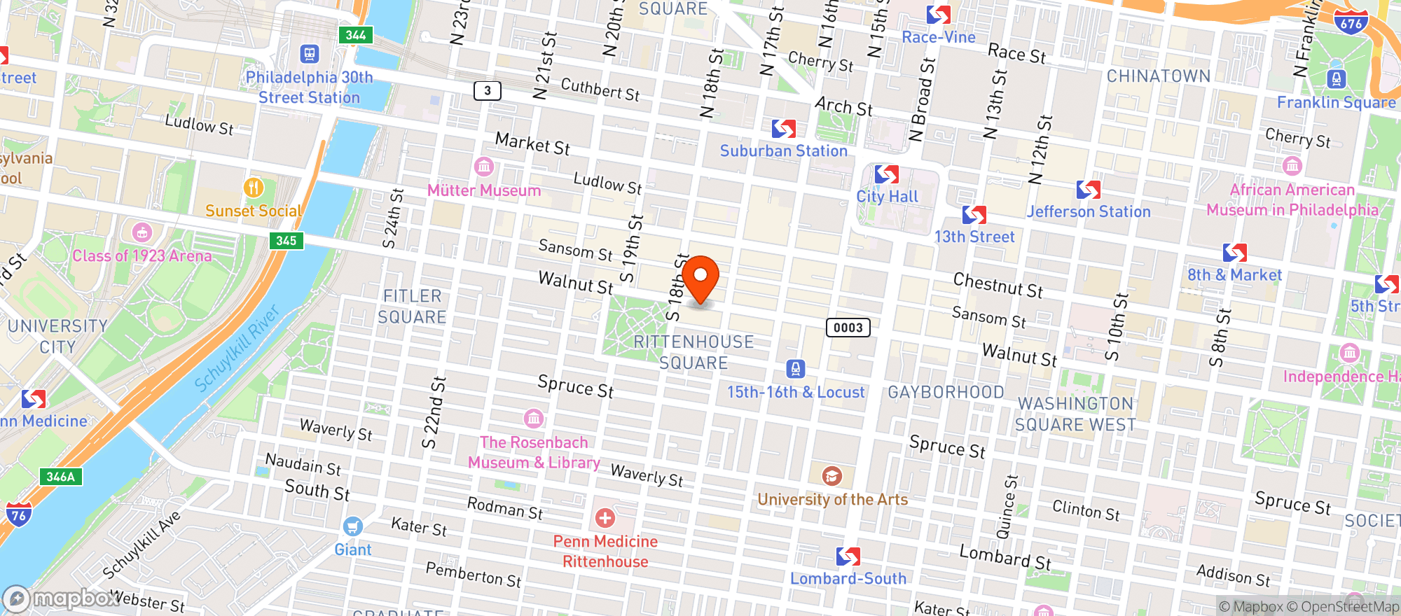 Map showing Pietro Coal Oven Pizza