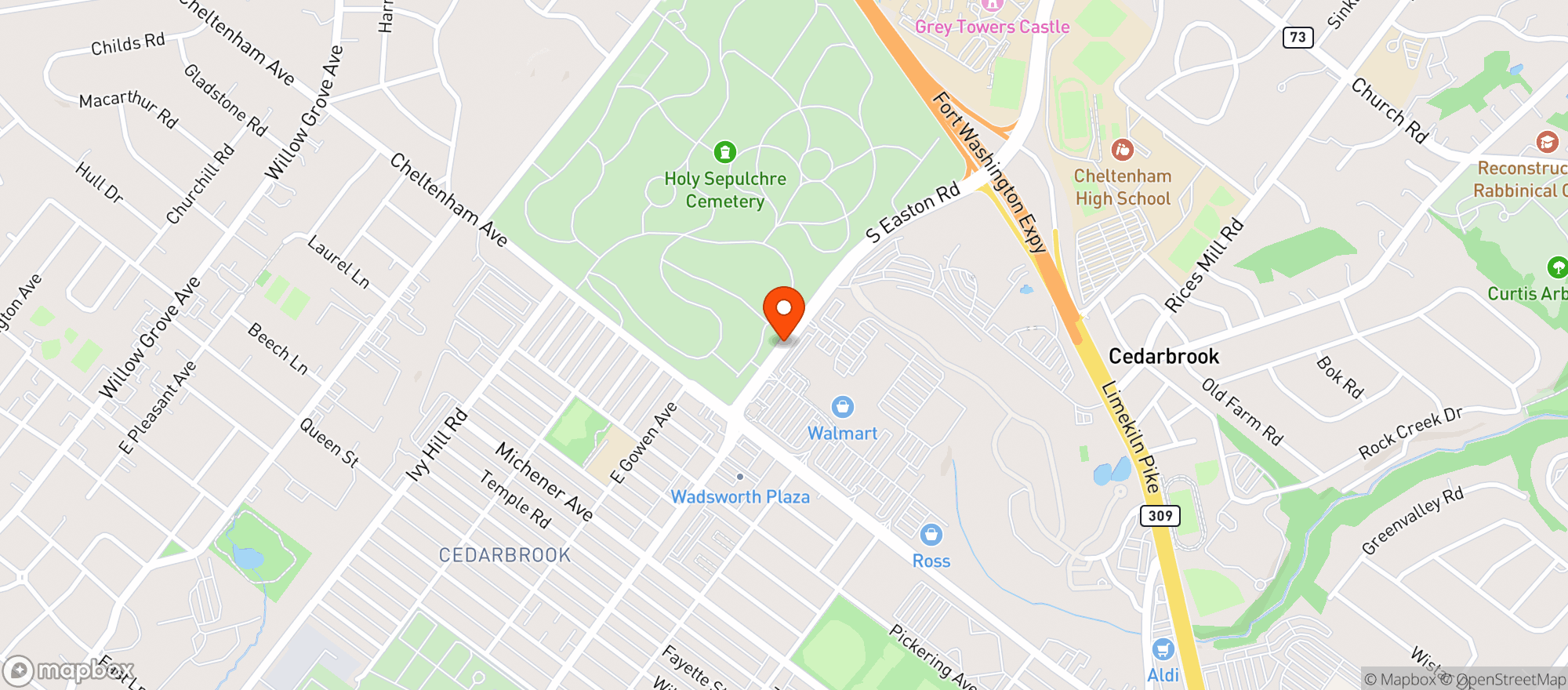 Map showing The Fresh Grocer Cafe