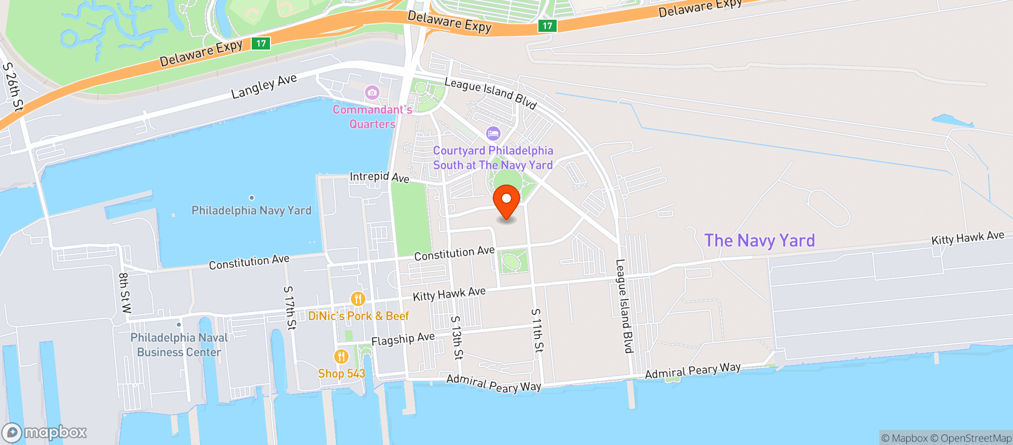 Map showing Waylen Hotel - Navy Yard