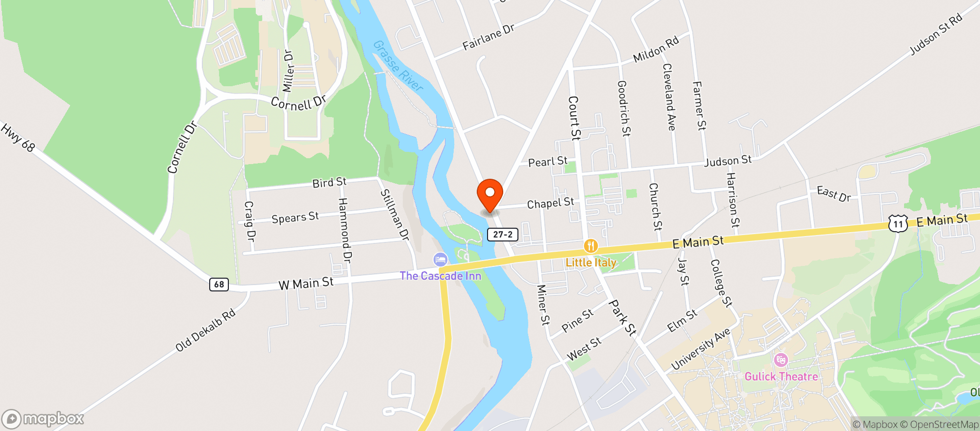 Map showing Riverside Liquor and Wine