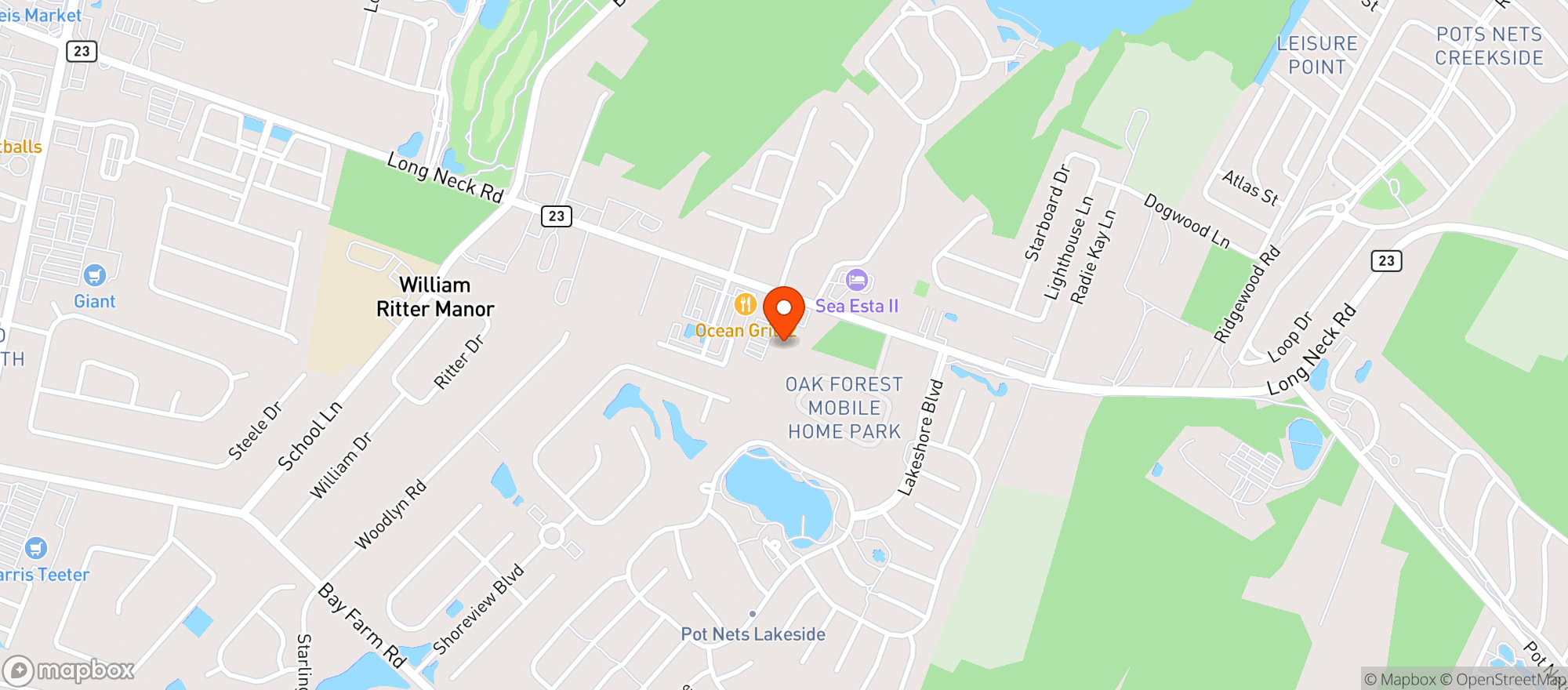 Map showing Am Vets Post 2