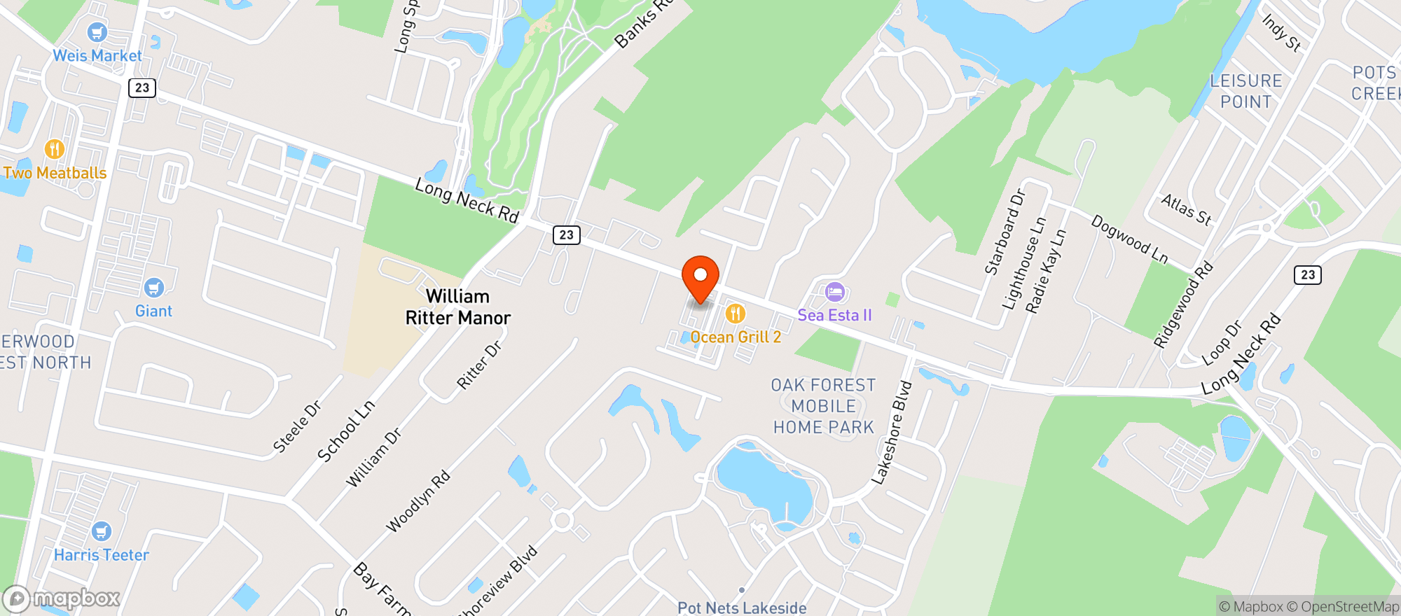 Map showing Grotto Pizza