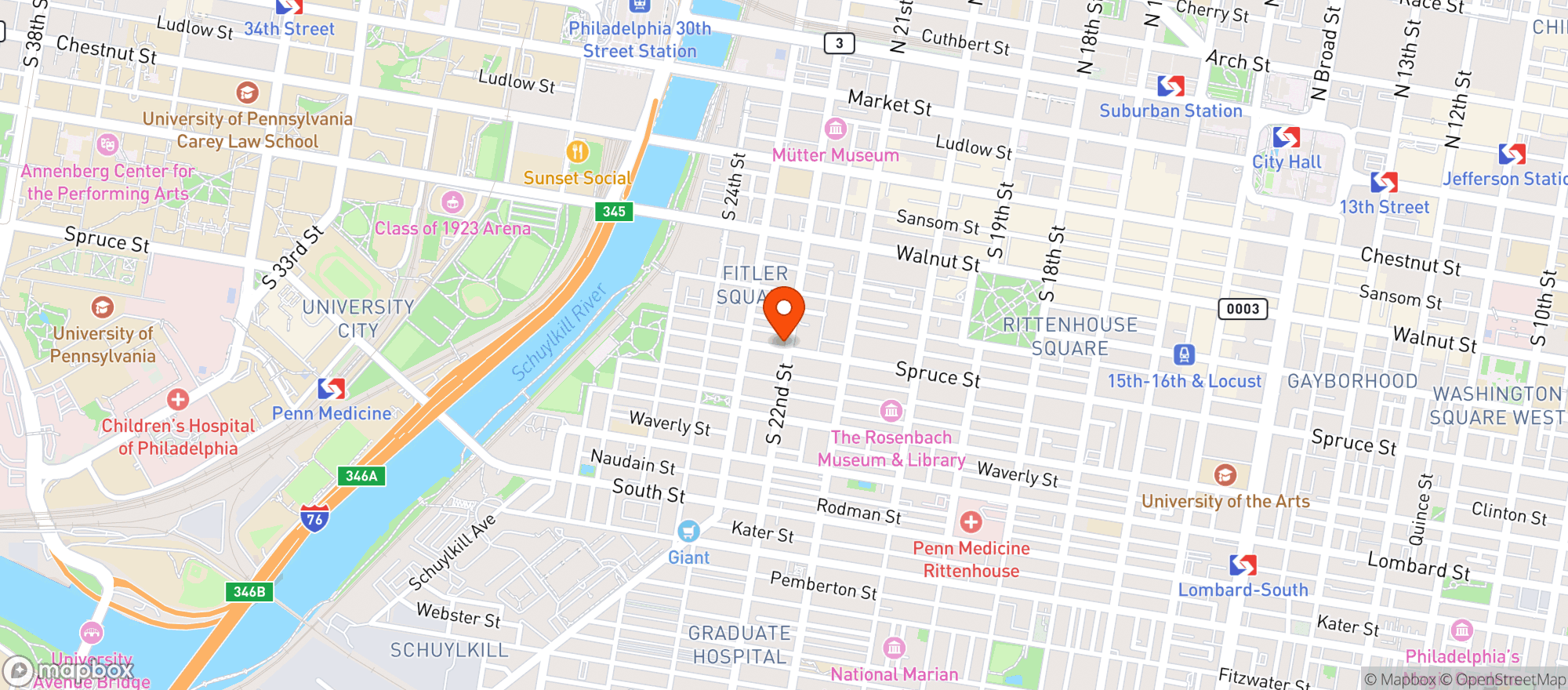 Map showing Trattoria Carina