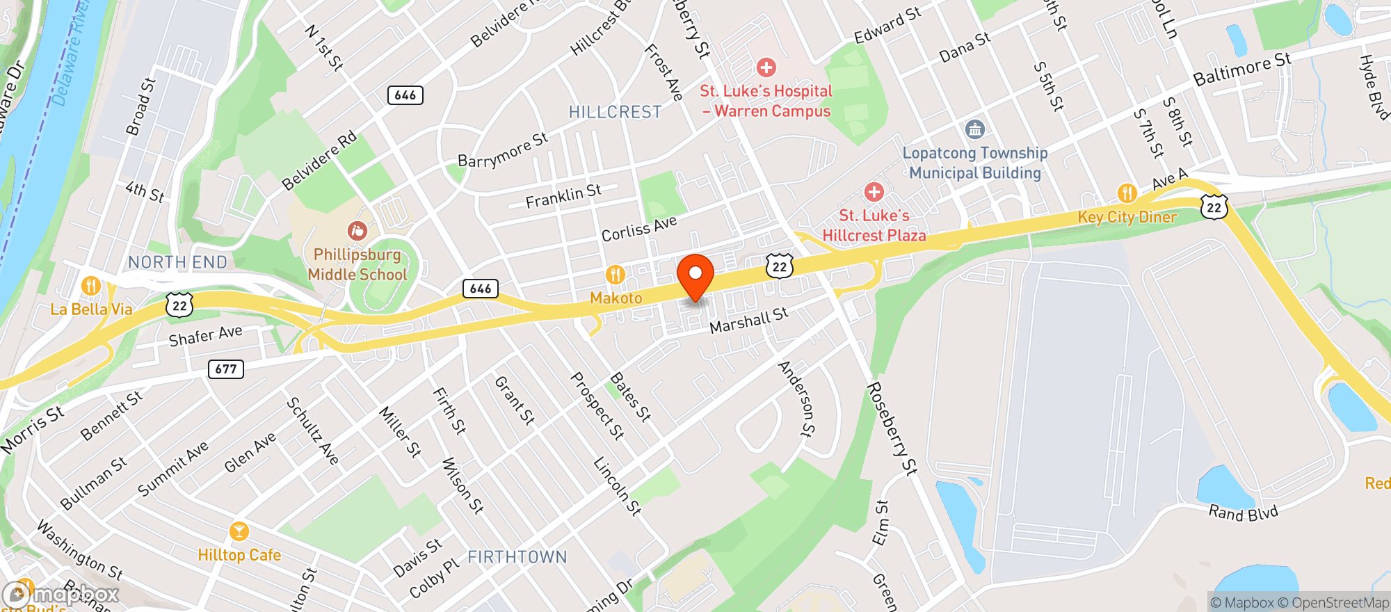 Map showing Norton S Cork & Bottle