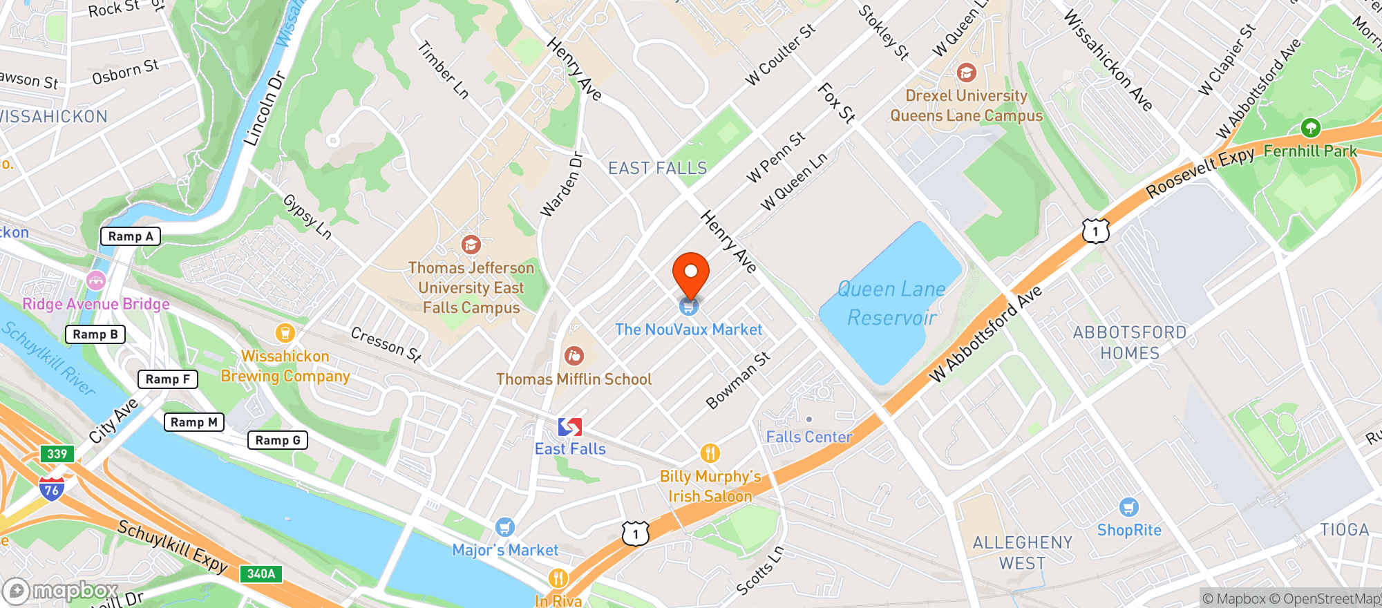 Map showing Nouvaux Market