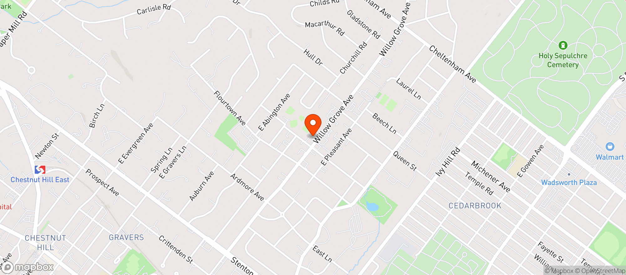 Map showing Enza Pizzeria