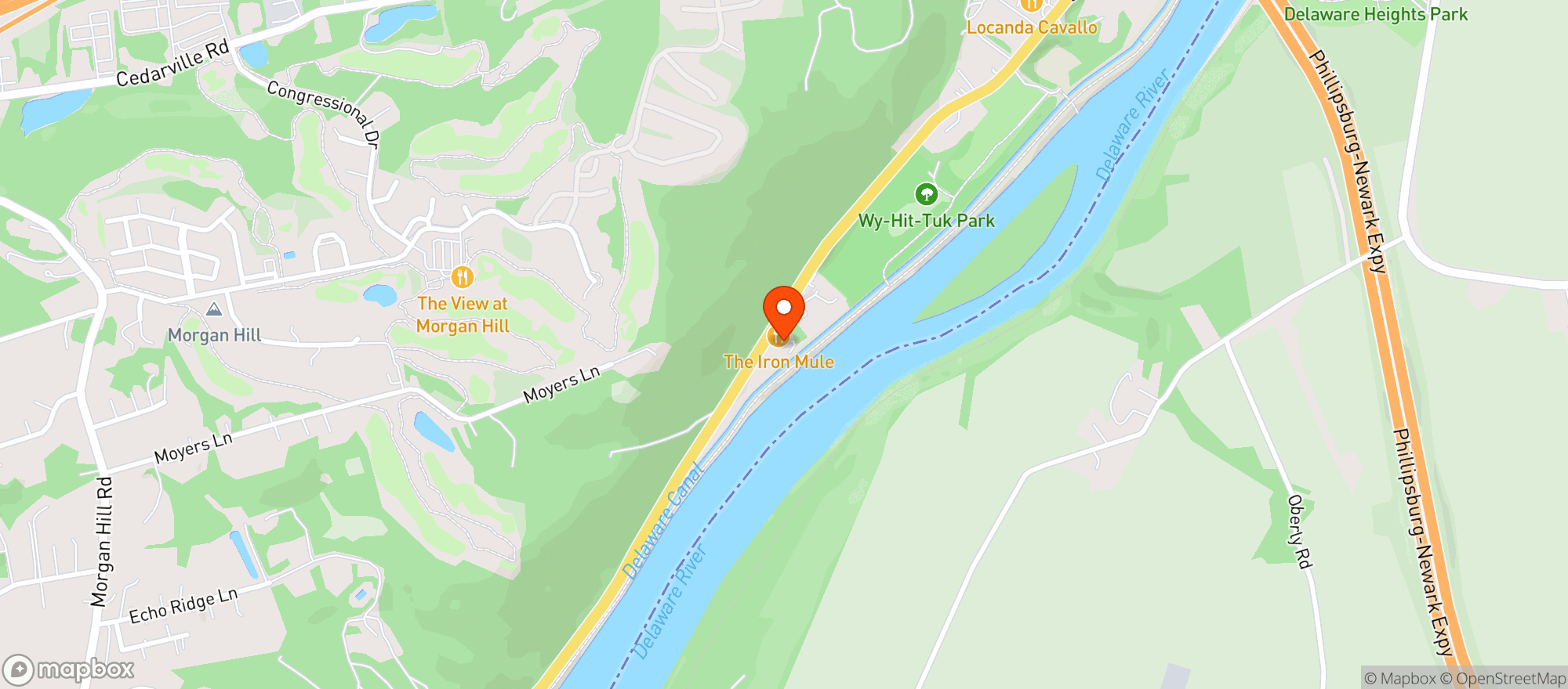 Map showing Iron Mule