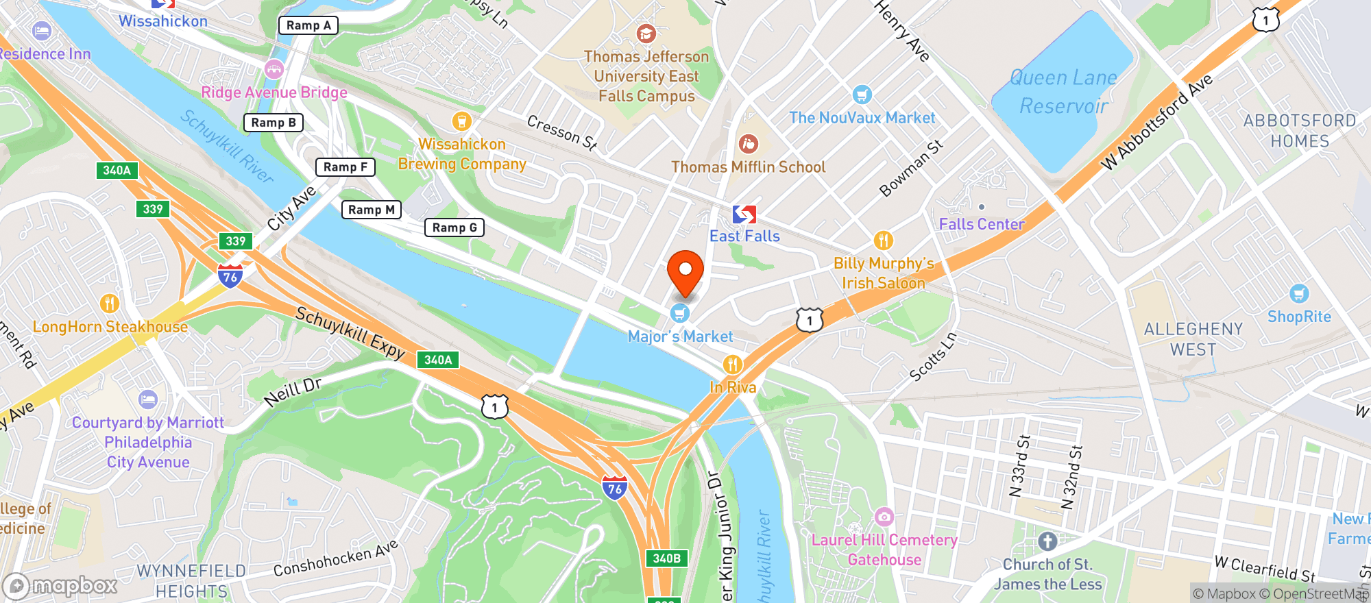 Map showing Taqueria Cresta