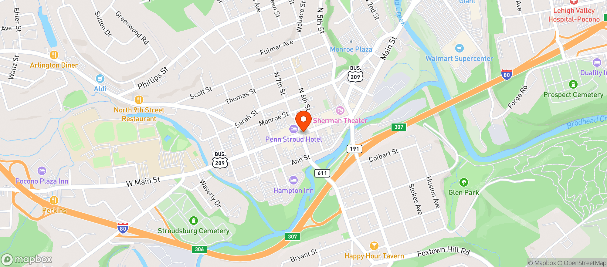 Map showing Philly Steak & Subs